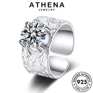 ATHENA JEWELRY มอยส์ซาไนท์ เกาหลี ไดมอนด์ เครื่องประดับ เครื่องประดับ โกลด์ ลาวา 925 แหวน เงิน แฟชั่น Silver ผู้หญิง แท้ ต้นฉบับ R54