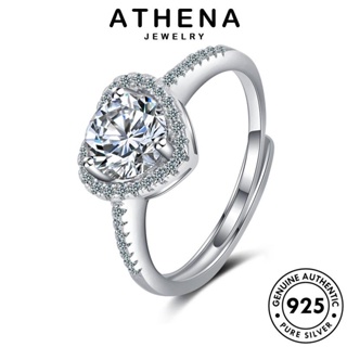 ATHENA JEWELRY เครื่องประดับ ผู้หญิง มอยส์ซาไนท์ไดมอนด์ แฟชั่น เรียบง่าย ต้นฉบับ เงิน 925 แหวน แท้ เกาหลี เครื่องประดับ Silver R60