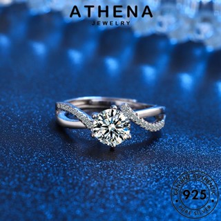 ATHENA JEWELRY มอยส์ซาไนท์ไดมอนด์ เงิน แท้ แหวน เครื่องประดับ แฟชั่น ราชินีน้ำแข็ง เกาหลี เครื่องประดับ ต้นฉบับ ผู้หญิง Silver 925 R68