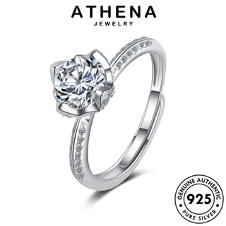 ATHENA JEWELRY ต้นฉบับ แท้ เงิน 925 มอยส์ซาไนท์ไดมอนด์ เกาหลี แหวน Silver เครื่องประดับ มงกุฎ ผู้หญิง เครื่องประดับ แฟชั่น R76