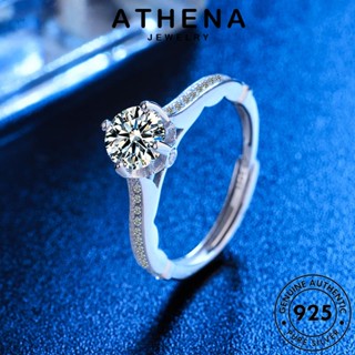 ATHENA JEWELRY สด Silver แหวน เงิน มอยส์ซาไนท์ไดมอนด์ เกาหลี ต้นฉบับ แฟชั่น เครื่องประดับ 925 ผู้หญิง เครื่องประดับ แท้ R78