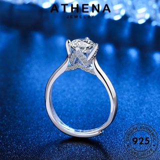 ATHENA JEWELRY มอยส์ซาไนท์ไดมอนด์ ผู้หญิง 925 Silver เงิน แท้ เครื่องประดับ เครื่องประดับ เรียบง่าย ต้นฉบับ เกาหลี แฟชั่น แหวน R80