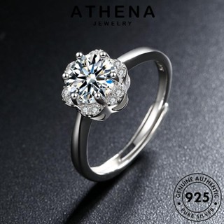 ATHENA JEWELRY ผู้หญิง แหวน 925 ดอกบ๊วยธรรมดา เกาหลี เงิน มอยส์ซาไนท์ไดมอนด์ แฟชั่น แท้ ต้นฉบับ เครื่องประดับ เครื่องประดับ Silver R82