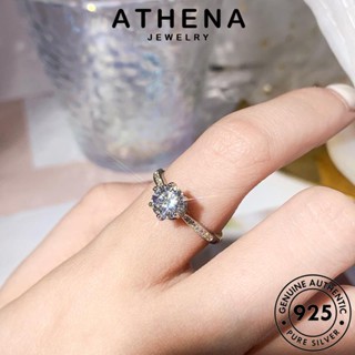 ATHENA JEWELRY รูปร่างตัววี แท้ 925 เครื่องประดับ เครื่องประดับ แฟชั่น มอยส์ซาไนท์ไดมอนด์ แหวน เงิน Silver ผู้หญิง ต้นฉบับ เกาหลี R83