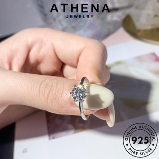 ATHENA JEWELRY ผู้หญิง แท้ เงิน ต้นฉบับ เครื่องประดับ แฟชั่น 925 Silver มอยส์ซาไนท์ไดมอนด์ เครื่องประดับ แหวน แฟชั่น เกาหลี R84