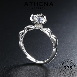 ATHENA JEWELRY มอยส์ซาไนท์ไดมอนด์ ต้นฉบับ แฟชั่น เงิน 925 แท้ เครื่องประดับ ผู้หญิง มงกุฎแฟชั่น เครื่องประดับ แหวน Silver เกาหลี R86