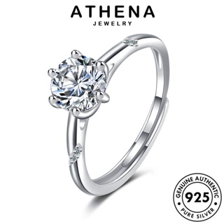 ATHENA JEWELRY ผู้หญิง มอยส์ซาไนท์ไดมอนด์ แท้ เครื่องประดับ ผู้หญิง 925 เครื่องประดับ เงิน เกาหลี แหวน Silver ต้นฉบับ แฟชั่น R89