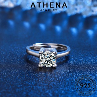 ATHENA JEWELRY เครื่องประดับ เงิน รูปร่าง มอยส์ซาไนท์ไดมอนด์ แฟชั่น เครื่องประดับ แท้ W เกาหลี แหวน ต้นฉบับ 925 Silver ผู้หญิง R91