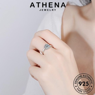 ATHENA JEWELRY แท้ เงิน แฟชั่น เครื่องประดับ Silver เครื่องประดับ มอยส์ซาไนท์ไดมอนด์ เกาหลี ต้นฉบับ แหวน กลม ผู้หญิง 925 R93