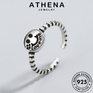 ATHENA JEWELRY แฟชั่น 925 Silver เงิน ยิ้มย้อนยุค ต้นฉบับ แหวน แท้ เกาหลี เครื่องประดับ เครื่องประดับ ผู้หญิง R99