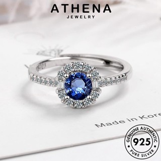 ATHENA JEWELRY แฟชั่น 925 Silver แฟชั่น ต้นฉบับ แหวน เครื่องประดับ เครื่องประดับ เงิน ผู้หญิง แท้ อความารีน เกาหลี R105