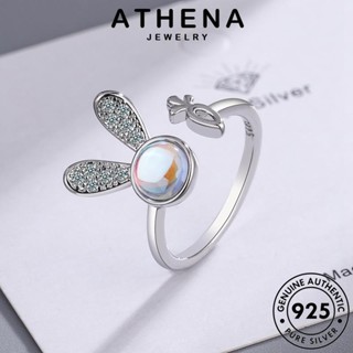 ATHENA JEWELRY 925 เครื่องประดับ Silver เงิน เครื่องประดับ กระต่าย ต้นฉบับ แท้ แฟชั่น มูนสโตนโกลด์ แหวน ผู้หญิง เกาหลี R109