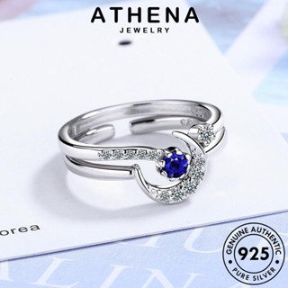 ATHENA JEWELRY Silver ต้นฉบับ 925 เงิน มอยส์ซาไนท์ไดมอนด์ เกาหลี แท้ พระจันทร์และดวงดาว เครื่องประดับ ผู้หญิง แฟชั่น แหวน เครื่องประดับ R119