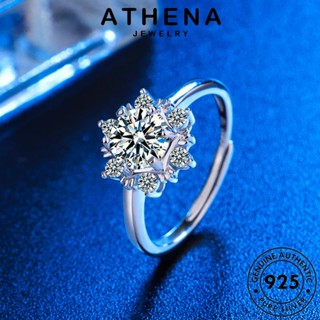 ATHENA JEWELRY มอยส์ซาไนท์ไดมอนด์ 925 เครื่องประดับ เกาหลี ดอกไม้สด ต้นฉบับ เครื่องประดับ แท้ ผู้หญิง แหวน แฟชั่น Silver เงิน R73