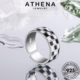 ATHENA JEWELRY Silver ผู้หญิง เครื่องประดับ 925 เงิน เครื่องประดับ แฟชั่น แท้ เกาหลี กระดานหมากรุกบุคลิกภาพ ต้นฉบับ แหวน R155