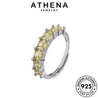 ATHENA JEWELRY เกาหลี 925 เครื่องประดับ แหวน แฟชั่น แท้ ซิทริน ผู้หญิง ต้นฉบับ Silver เครื่องประดับ เงิน R169