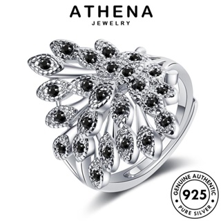 ATHENA JEWELRY เครื่องประดับ 925 แฟชั่น แหวน Silver ต้นฉบับ ผู้หญิง มรกต เงิน แท้ เครื่องประดับ เกาหลี นกยูงสด R171