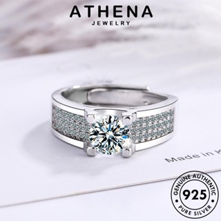 ATHENA JEWELRY กลม แฟชั่น เครื่องประดับ แหวน ต้นฉบับ ผู้หญิง เกาหลี 925 มอยส์ซาไนท์ไดมอนด์ Silver เครื่องประดับ เงิน แท้ R182