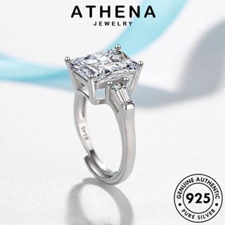 ATHENA JEWELRY มอยส์ซาไนท์ไดมอนด์ เครื่องประดับ แหวน ผู้หญิง เครื่องประดับ 925 ตารางบุคลิกภาพ ต้นฉบับ แท้ Silver แฟชั่น เงิน เกาหลี R185