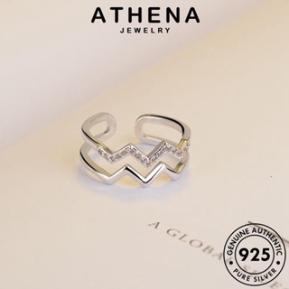 ATHENA JEWELRY แหวน เครื่องประดับ แท้ เงิน โกลด์ เส้นคู่ Silver ไดมอนด์ มอยส์ซาไนท์ ต้นฉบับ แฟชั่น เครื่องประดับ ผู้หญิง 925 เกาหลี R198