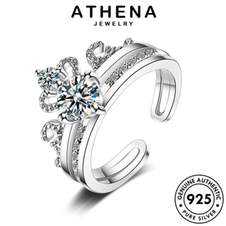 ATHENA JEWELRY มงกุฎแฟชั่น มอยส์ซาไนท์ไดมอนด์ เครื่องประดับ เกาหลี Silver ผู้หญิง 925 ต้นฉบับ แหวน แฟชั่น แท้ เงิน เครื่องประดับ R200