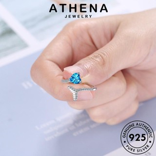 ATHENA JEWELRY แฟชั่น เครื่องประดับ ผู้หญิง ต้นฉบับ 925 เครื่องประดับ แท้ หางปลาแฟชั่น แหวน Silver เงิน เกาหลี อความารีน R124