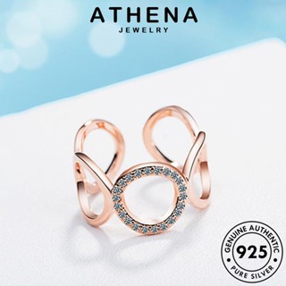 ATHENA JEWELRY แท้ เกาหลี ผู้หญิง บุคลิกภาพกลม แหวน โกลด์ เครื่องประดับ เครื่องประดับ แฟชั่น เงิน มอยส์ซาไนท์ 925 ไดมอนด์ Silver ต้นฉบับ R127