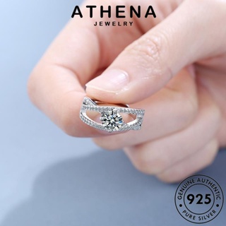 ATHENA JEWELRY แหวน มอยส์ซาไนท์ไดมอนด์ เครื่องประดับ เครื่องประดับ ต้นฉบับ แฟชั่น เส้นสามชั้น เกาหลี Silver 925 ผู้หญิง แท้ เงิน R220