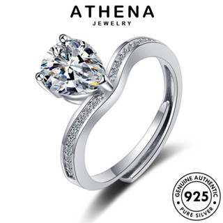 ATHENA JEWELRY ทรงหยดน้ำแฟชั่น แหวน เงิน เกาหลี เครื่องประดับ Silver เครื่องประดับ แฟชั่น มอยส์ซาไนท์ไดมอนด์ แท้ ต้นฉบับ ผู้หญิง 925 R226