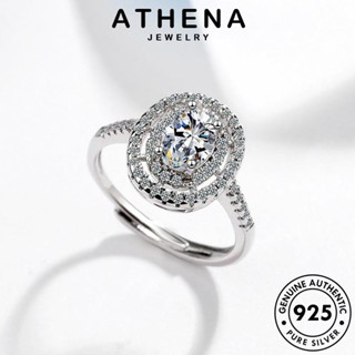 ATHENA JEWELRY วงรี แฟชั่น ต้นฉบับ Silver แท้ ผู้หญิง 925 เกาหลี เงิน เครื่องประดับ มอยส์ซาไนท์ไดมอนด์ เครื่องประดับ แหวน R227