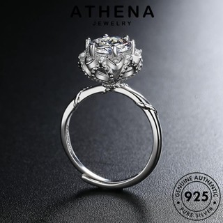 ATHENA JEWELRY Silver เครื่องประดับ เกาหลี ต้นฉบับ ดอกไม้ที่เรียบง่าย แท้ ผู้หญิง เครื่องประดับ มอยส์ซาไนท์ไดมอนด์ แฟชั่น แหวน เงิน 925 R254