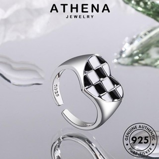 ATHENA JEWELRY กระดานหมากรุก Silver 925 ต้นฉบับ เครื่องประดับ เครื่องประดับ เงิน แฟชั่น แหวน แท้ ผู้หญิง เกาหลี R257