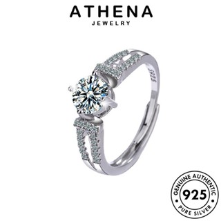 ATHENA JEWELRY ห่วงโซ่วินเทจ ต้นฉบับ 925 ผู้หญิง แท้ เกาหลี แฟชั่น แหวน เครื่องประดับ เงิน Silver เครื่องประดับ มอยส์ซาไนท์ไดมอนด์ R261