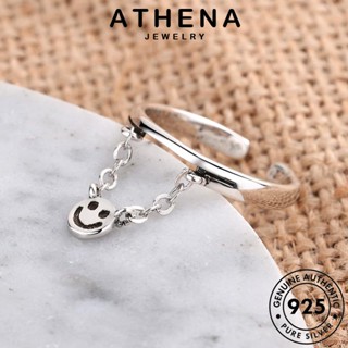 ATHENA JEWELRY เครื่องประดับ แท้ แฟชั่น Silver เครื่องประดับ เกาหลี แหวน เงิน ผู้หญิง ต้นฉบับ 925 โซ่ยิ้ม R276