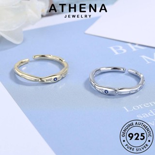 ATHENA JEWELRY เครื่องประดับ Silver แฟชั่น เครื่องประดับ เงิน ต้นฉบับ ผู้หญิง อความารีนโกลด์ แท้ แหวน เรียบง่าย เกาหลี 925 R320