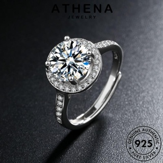 ATHENA JEWELRY เครื่องประดับ Silver ผู้หญิง เกาหลี มอยส์ซาไนท์ไดมอนด์ เครื่องประดับ แฟชั่น แหวน เงิน 925 แท้ สด ต้นฉบับ R322