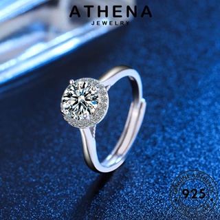 ATHENA JEWELRY Silver เงิน 925 เครื่องประดับ ผู้หญิง ต้นฉบับ แฟชั่น เครื่องประดับ แหวน มอยส์ซาไนท์ไดมอนด์ แท้ มงกุฎ เกาหลี R323