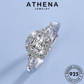 ATHENA JEWELRY แหวน 925 เครื่องประดับ เงิน แฟชั่น เครื่องประดับ แท้ เกาหลี ต้นฉบับ Silver ผู้หญิง อารมณ์ มอยส์ซาไนท์ไดมอนด์ R329