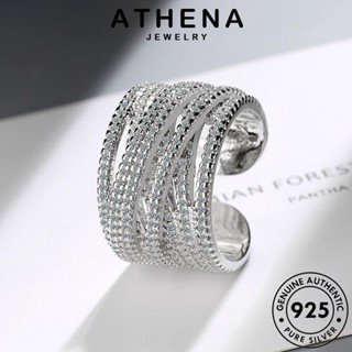 ATHENA JEWELRY ต้นฉบับ มอยส์ซาไนท์ไดมอนด์ แท้ เกาหลี เครื่องประดับ เงิน แฟชั่น Silver แหวน เส้นโค้งหยัก ผู้หญิง 925 เครื่องประดับ R332