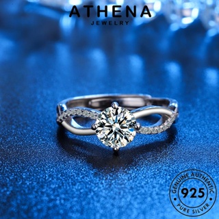 ATHENA JEWELRY ผู้หญิง เครื่องประดับ เกาหลี 925 แท้ แฟชั่น Silver ต้นฉบับ มอยส์ซาไนท์ไดมอนด์ แฟชั่น แหวน เงิน เครื่องประดับ R413