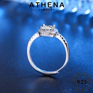 ATHENA JEWELRY แฟชั่น มอยส์ซาไนท์ไดมอนด์ ผู้หญิง เครื่องประดับ แท้ เกาหลี ตัดเจ้าหญิง Silver ต้นฉบับ แหวน เงิน 925 เครื่องประดับ R416