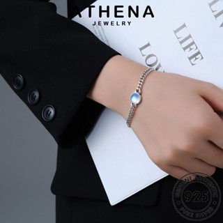 ATHENA JEWELRY กำไล เครื่องประดับ แท้ เงิน กำไลข้อมือ ผู้หญิง แฟชั่น เกาหลี มูนสโตน 925 เครื่องประดับ ต้นฉบับ ห่วงโซ่วินเทจ ผู้หญิง Silver B3