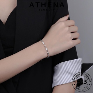 ATHENA JEWELRY เครื่องประดับ เกาหลี ผู้หญิง ผู้หญิง กำไลข้อมือ ต้นฉบับ มอยส์ซาไนท์ไดมอนด์ เพชรหวาน แท้ 925 เครื่องประดับ Silver เงิน แฟชั่น กำไล B4