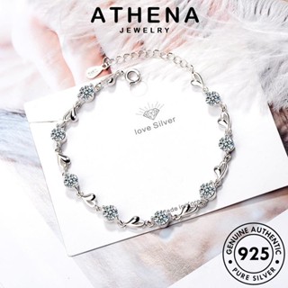 ATHENA JEWELRY เงิน ผู้หญิง กำไลข้อมือ แท้ Silver เครื่องประดับ ต้นฉบับ ผู้หญิง ความรักที่เรียบง่าย เกาหลี แฟชั่น มอยส์ซาไนท์ไดมอนด์ กำไล 925 เครื่องประดับ B7