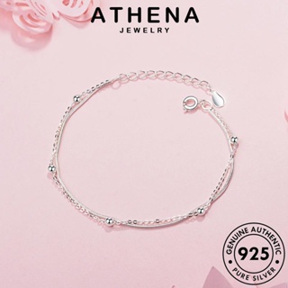 ATHENA JEWELRY แฟชั่น ต้นฉบับ เครื่องประดับ 925 เงิน แท้ กำไลข้อมือ กำไล Silver เกาหลี ผู้หญิง ประดับด้วยลูกปัดที่เรียบง่าย เครื่องประดับ ผู้หญิง B9