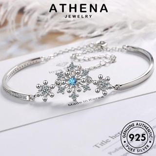 ATHENA JEWELRY เงิน กำไล ผู้หญิง 925 กำไลข้อมือ เครื่องประดับ แฟชั่น เครื่องประดับ ต้นฉบับ ผู้หญิง มอยส์ซาไนท์ไดมอนด์ Silver เกล็ดหิมะอารมณ์ แท้ เกาหลี B12