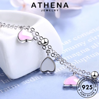 ATHENA JEWELRY แฟชั่น Silver กำไล เกาหลี กำไลข้อมือ ต้นฉบับ หัวใจสีชมพู เครื่องประดับ เงิน แท้ ผู้หญิง ผู้หญิง เครื่องประดับ 925 B27