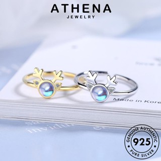 ATHENA JEWELRY เครื่องประดับ แท้ Silver เขากวาง เครื่องประดับ ผู้หญิง ต้นฉบับ 925 มูนสโตนโกลด์ แฟชั่น แหวน เงิน เกาหลี R340