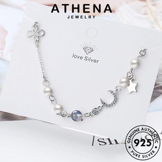 ATHENA JEWELRY ไข่มุก เครื่องประดับ Silver 925 กำไลข้อมือ เกาหลี กำไล แฟชั่น เงิน ต้นฉบับ ผู้หญิง เครื่องประดับ ผู้หญิง แท้ ดวงจันทร์แฟชั่น B65