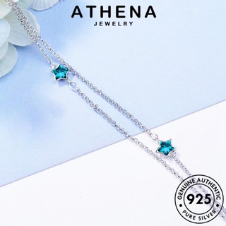 ATHENA JEWELRY เงิน 925 แฟชั่น เครื่องประดับ ต้นฉบับ เกาหลี ไพลิน ผู้หญิง Silver ผู้หญิง แท้ เครื่องประดับ กำไล กำไลข้อมือ ดาวห้าแฉกแฟชั่น B68